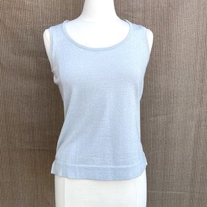 August Silk, medium, silver, sleeveless top